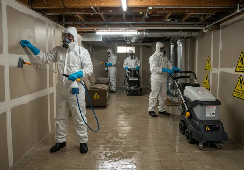 Basement Moisture Removal and Structural Drying process in North Collins, NY